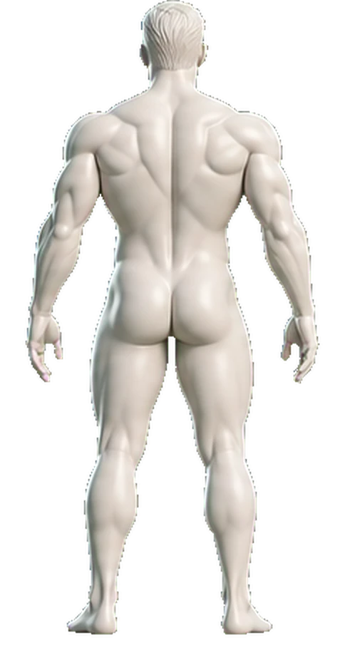 Body Focus muscle map — back view